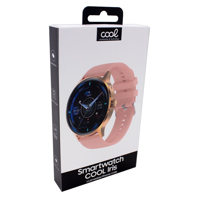 COOL Iris Smartwatch, Pink Silicone (AMOLED, Calls, Health, Sports)