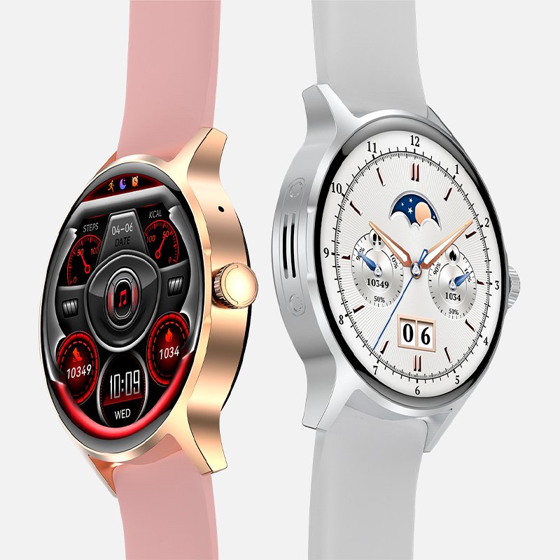 COOL Iris Smartwatch, Pink Silicone (AMOLED, Calls, Health, Sports)