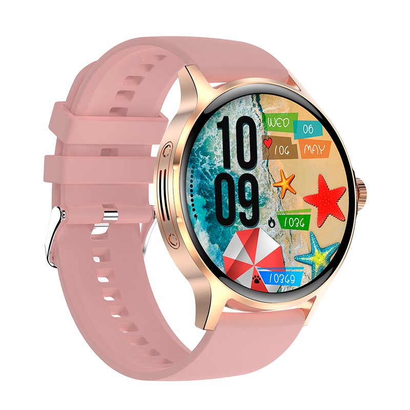 COOL Iris Smartwatch, Pink Silicone (AMOLED, Calls, Health, Sports)