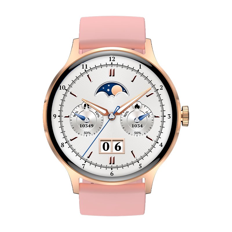 COOL Iris Smartwatch, Pink Silicone (AMOLED, Calls, Health, Sports)