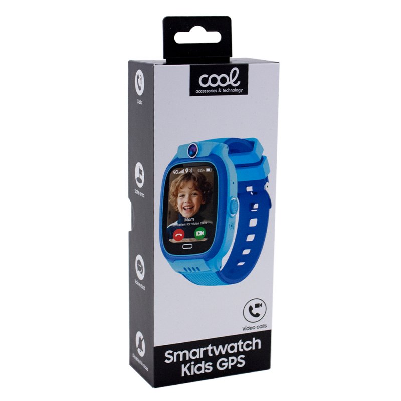 COOL Kids 4G GPS Silicone Smartwatch, Blue (Location Tracking, Video Calls, SIM)