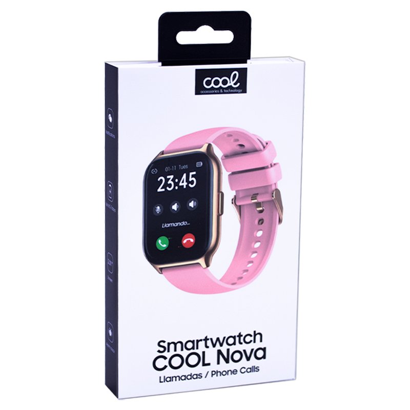 COOL Nova Smartwatch, Pink Silicone (Calls, Health, Sports)