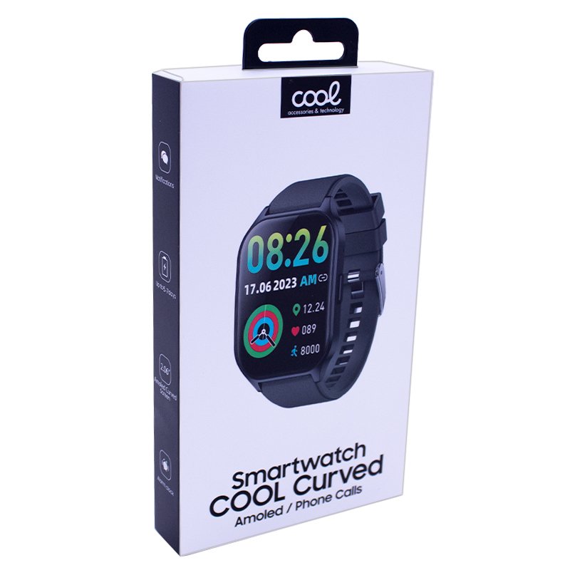 Smartwatch COOL AMOLED Curved Screen Dark Gray Silicone (Calls, Health, Sports)