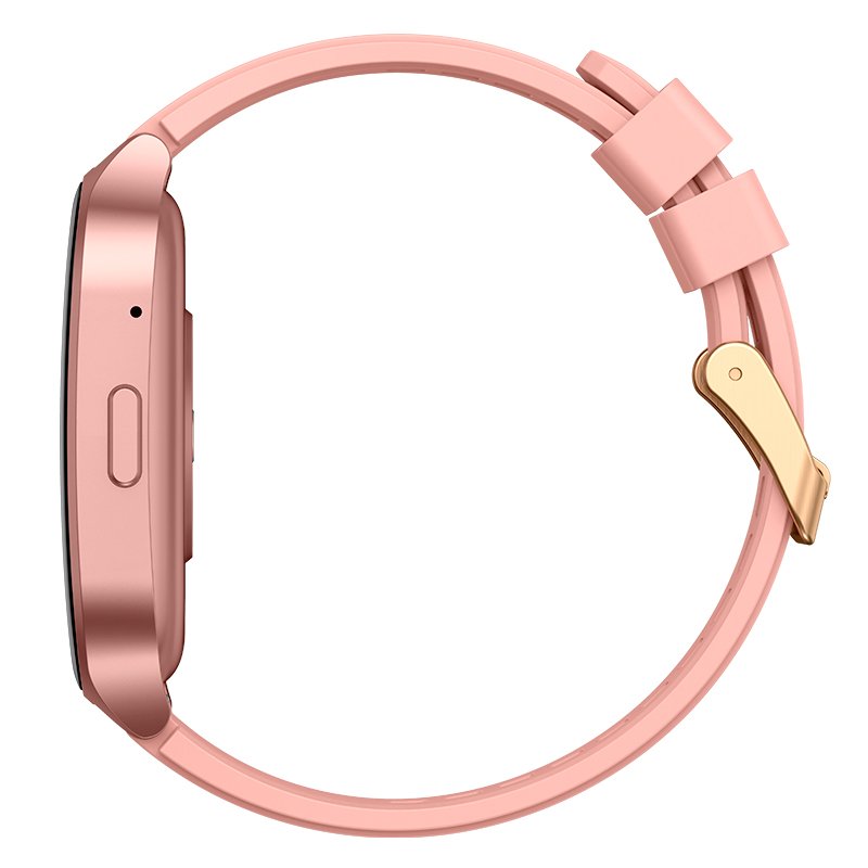 COOL Smartwatch with Curved AMOLED Screen, Pink Silicone Strap (Calls, Health, Sports)