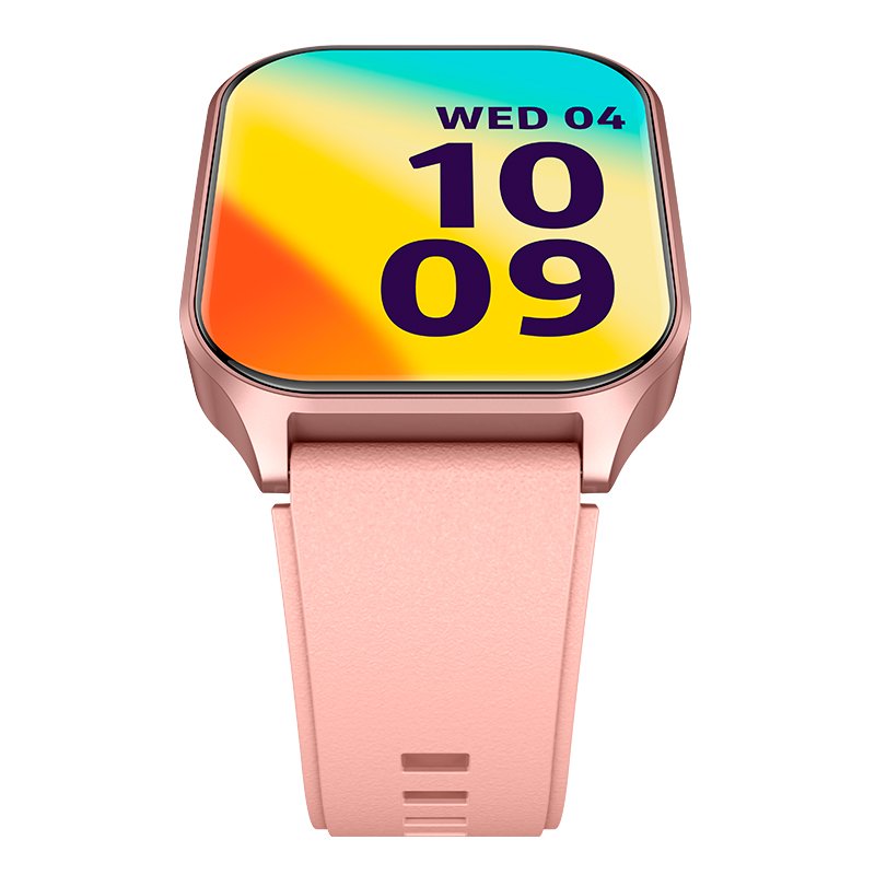 COOL Smartwatch with Curved AMOLED Screen, Pink Silicone Strap (Calls, Health, Sports)