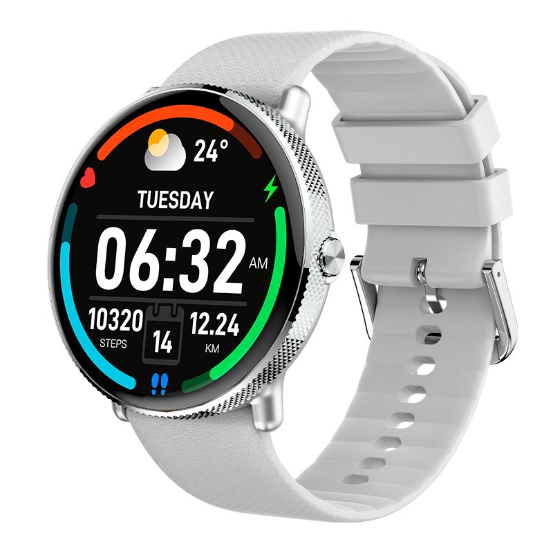 COOL Smartwatch with AMOLED Screen, Forever Silicone Strap, Gray (Calls, Health, Sports)
