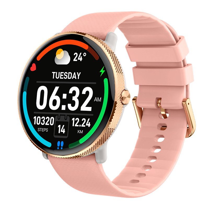 COOL Smartwatch with AMOLED Screen, Forever Silicone Pink Strap (Calls, Health, Sports)