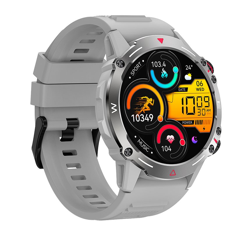 Smartwatch with AMOLED Screen, COOL Adventure, Gray Silicone Strap (Calls, Health...)