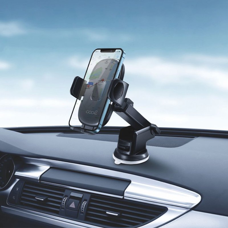Universal Mobile Phone Car Mount with Suction Cup One Click COOL Black
