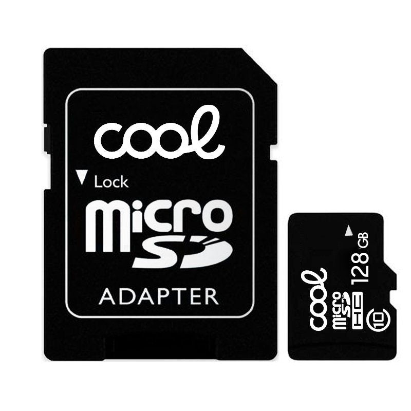 Micro SD Memory Card with Adapter x128 GB COOL (Class 10)