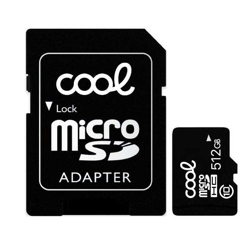Micro SD Memory Card with Adapter x512 GB COOL (Class 10)