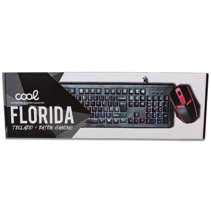 Spanish USB Keyboard Cable PC Kit Gaming Keyboard + Mouse (Illumination) COOL Florida